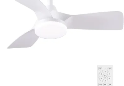 Ventilador de Techo CJOY con Luz y Control, 81 cm, Ventilador Pequeño Silencioso con Luz LED Dimmable Reversible, Blanco in Spain
