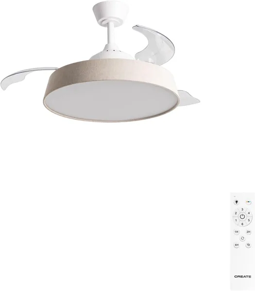 Ventilador de techo con diseño claro/lino natural y control remoto – 18% Descuento