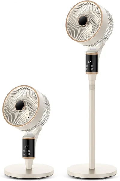Ventilateur debout Wopigh avec écran tactile, puissant ventilateur avec télécommande, 12 vitesses, silence turbo 3D, oscillation automatique et sup