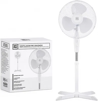 Ventilateur Générique EMMA Ultra Silencieux | Expédition 24h | 45 W | Faible Consommation | 3 Niveaux de Puissance | Ajustable en Hauteur | 3 Pales Douces