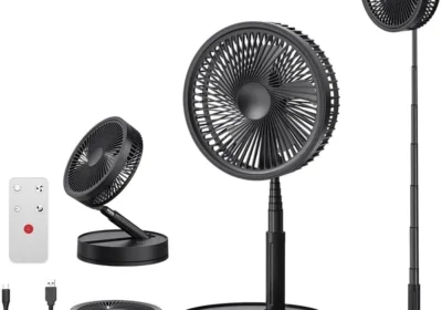 Ventilateur portable silencieux, 8.6 pouces, noir avec télécommande, 4 vitesses/minuterie - Ventilateur oscillant pour sol/meuble in Belgium