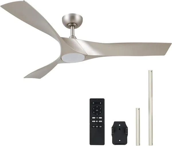 Ventilatore a Soffitto VONLUCE 132 cm con Luci e Telecomando 3 Pale ABS Motore DC Inversibile Silenzioso 6 Velocità Moderno – 15% di Sconto