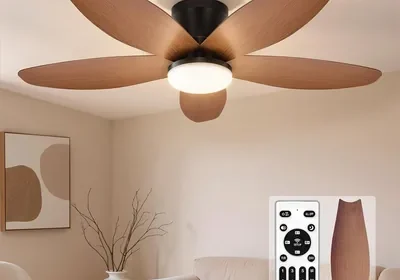 Ventilatore da soffitto Fashioz con luce, 102 cm, telecomando, 6 velocità, timer dimmerabile, ventilatore silenzioso per soggiorno in Italy