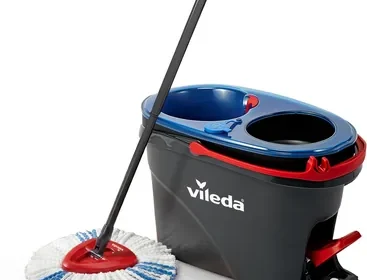 Vileda H2PrO zestaw mop z wiadrem - system 2 zbiorników z funkcją wyciskania | oddzielna woda czysta i brudna | mop z mikrofiłkiem - Best Deal in Poland