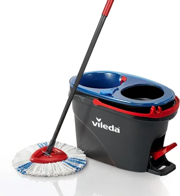 Vileda H2PrO zestaw mop z wiadrem – system 2 zbiorników z funkcją wyciskania | oddzielna woda czysta i brudna | mop z mikrofiłkiem – Best Deal