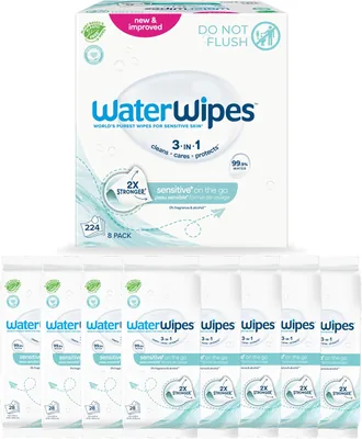 WaterWipes On The Go Wipes 224 Pack – 99.9% Water Based, Unscented & Hypoallergenic – 26% Off