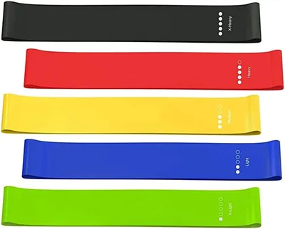 WAYAMY Bandas de Resistencia – Set de 5 Elásticos para Ejercicio y Entrenamiento Corporal con Bolsa de Transporte (34% Off)