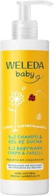 Weleda – Champú y Gel de Ducha Bio Calendula 2 en 1 para Bebés y Piel Sensible, con Aceite de Almendras y Semilla de Girasol, Natural, Vegano
