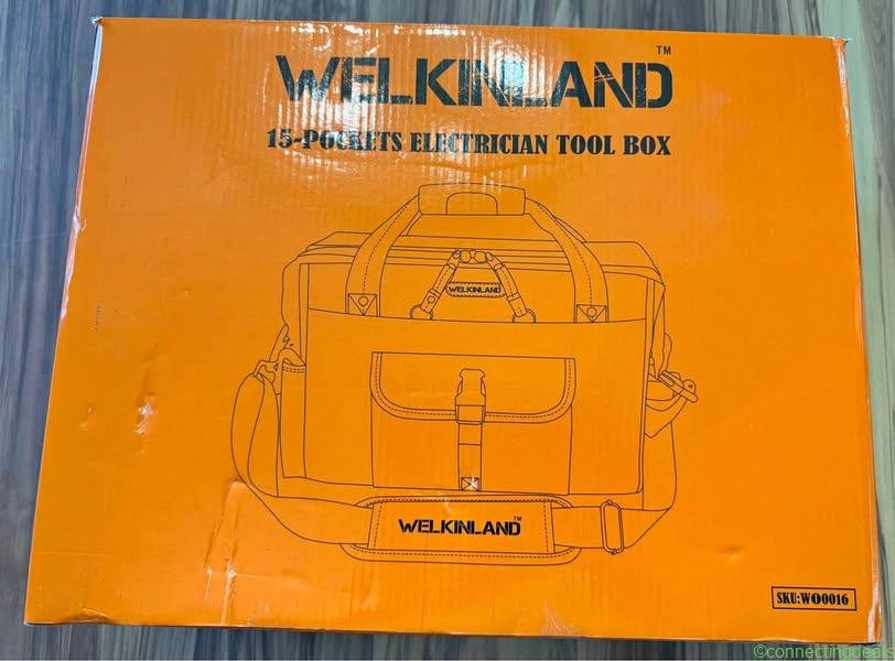 WELKINLAND 15-Pocket Electrician Tool Box Large