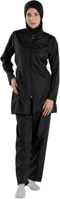 Women’s Plus Size Burkini Islamic Swimwear S-10XL Full Sleeves Solid Color with Hijab Best Deal