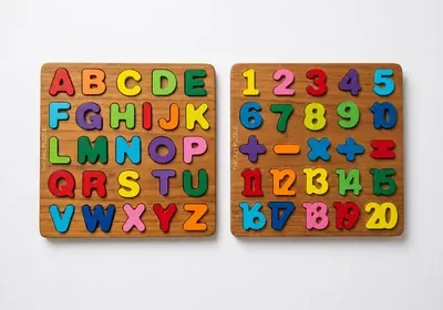 Wooden 2-in-1 Puzzle Set: Alphabet & Numbers for Kids in South Africa