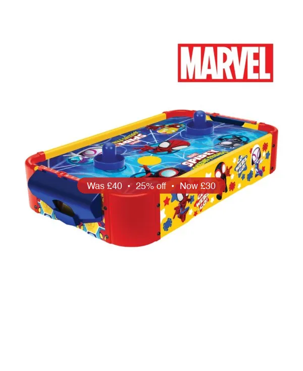 World Tech Toys Marvel Spidey and His Amazing Friends Electronic Tabletop Air Hockey Wood – 25% Off