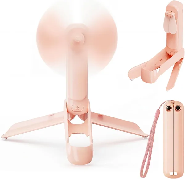 WOWDSGN Mini Handfan, 3-in-1 Handgehaltener Lüfter mit Taschenlampe, Ladefähiger Akku 2000 mAh für Reisen, Strand, Büro
