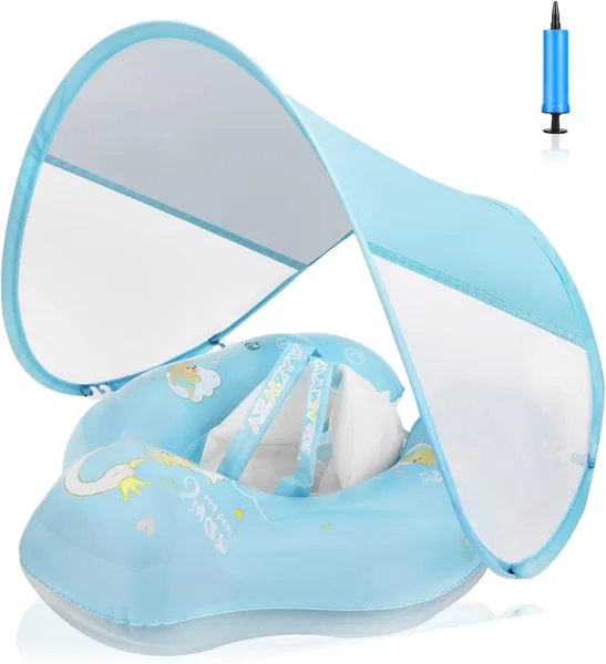 WYRIAZA Ring de baignade pour bébé avec protection solaire, adapté aux bébés de 3 à 36 mois (1-3 ans), Ring de baignade avec protection UV