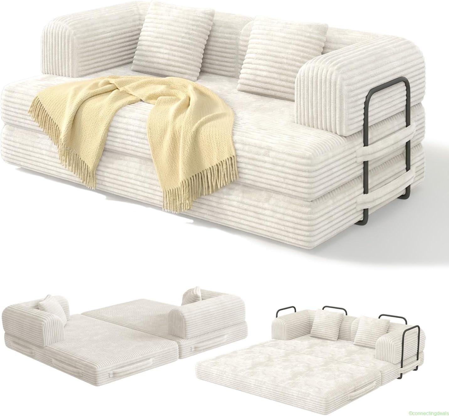 Xbro Falterbar sofabed, 160 cm, multifunkionell 5 positioner, sängstol, rumspara för lilla rum och gäster, stabil c