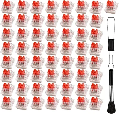 XHZaoan 50pc Red Linear Switches – Silent & Dustproof Gaming Keyboards