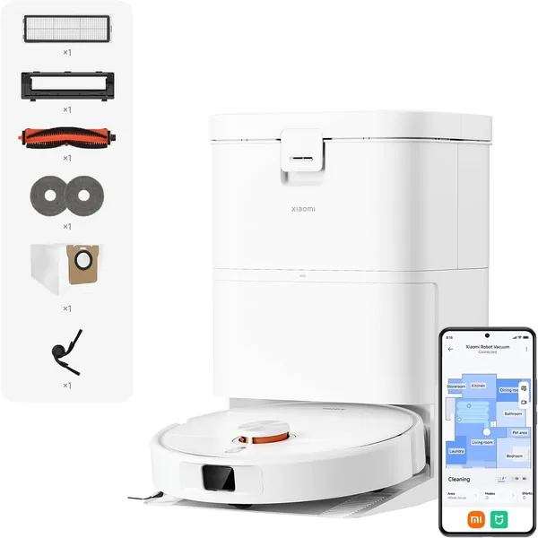 XIAOMI H50 Robot Aspiradora con Mopa y Mopa Elevable, 10000 Pa Potencia de Succión, Sistema Anti-Enredamiento Duplo, Mopa Auto-Limpiante