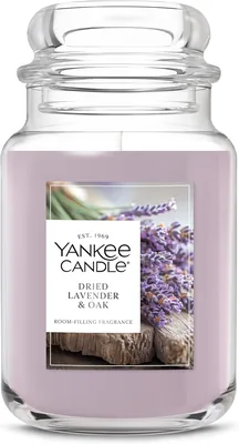 Yankee Candle Dried Lavender & Oak, 22oz Large Jar, 150hr Burn Time, Gift, 31% Off