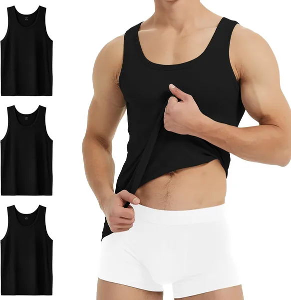 YouShow Hommes Tank Top 3/5 Pack – 100% Coton Gym T-shirt Multi Couleurs & Tailles – Meilleur Prix