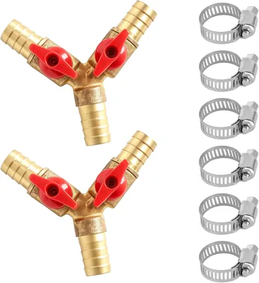 YPLANGENT 2 stuks 12mm Slangansansammare Messing 3-vägs Ventil Y-förmig Verteler med 2 Växlar – Best Deal