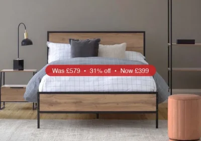 Zion Bed Frame | Small Double | 4ft | Oak Effect - 31% Off in Ireland
