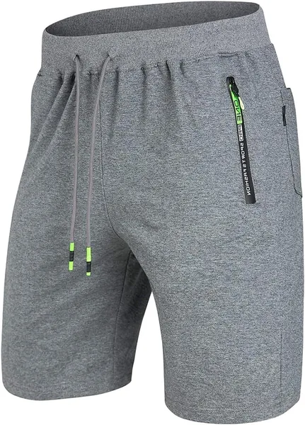 ZOXOZ Heren Sportieve Zomerbroek Katoen Sweatpants Korte Broek Casual Lichtgewicht met Zakken en Ritssluiting – Beste Deal