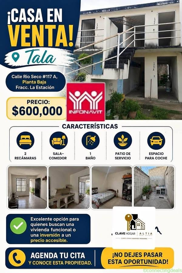 2 habitaciones 1 baño – Casa