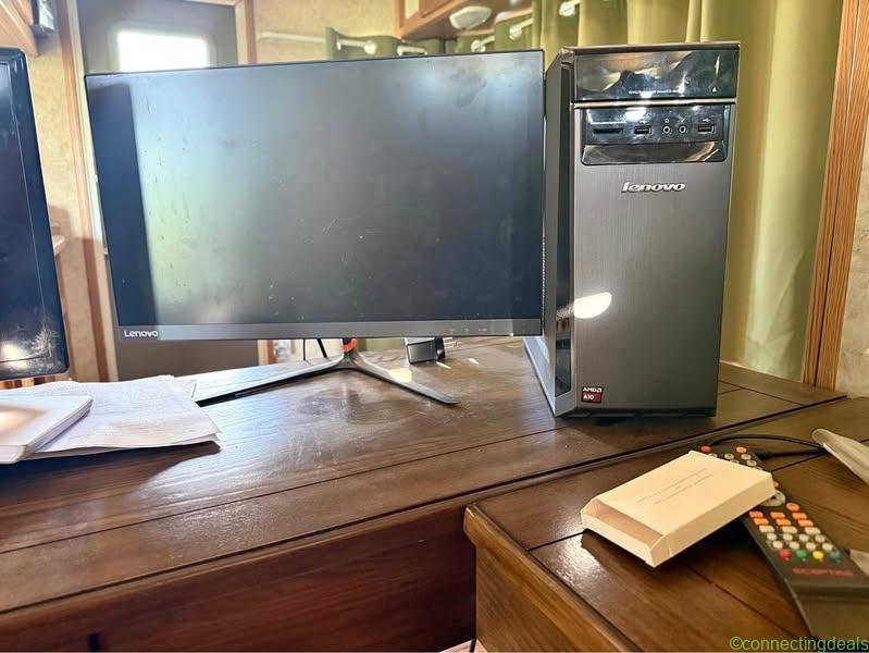 24″ Lenovo monitor with computer tower