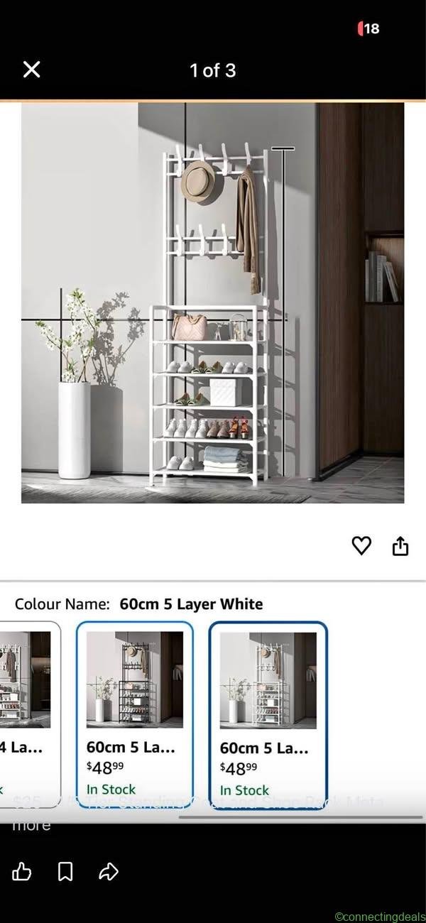 4/5 Tier Standing Coat and Shoe Rack Metal