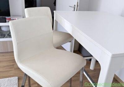 Free ad: 4x Barstuhl Weiß mit Rückenlehne in Munich. 4x Barstuhl Weiß mit Rückenlehne in Munich