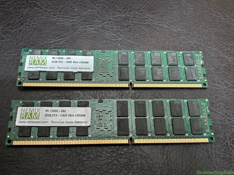 64GB (2X32GB) DDR3 1600MHZ PC3-12800 LRDIMM 4RX4