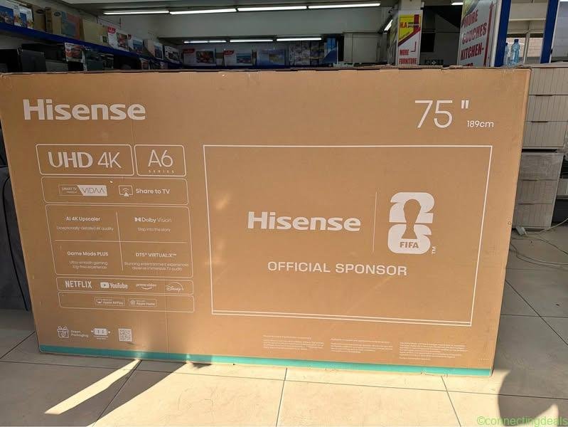 75″ Hisense A6 Series 4K Smart TV – Netflix,