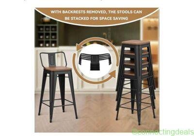 Bar stools (24") distressed teal metal in Milwaukee