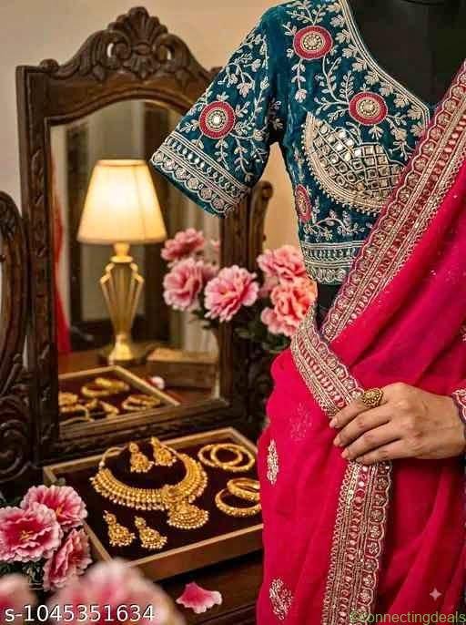 Beautiful Multicolor Silk Saree with Cutwork