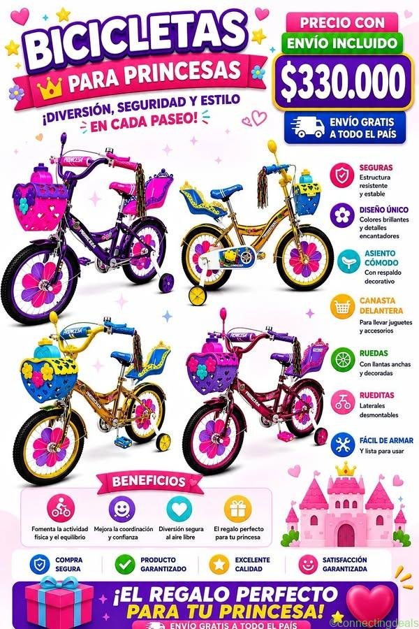BICICLETAS INFANTILES PRINCESA RIN #16 / ENVIO
