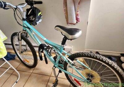 Free ad: Bicycle 24in with helmet and lock in Montreal. Bicycle 24in with helmet and lock in Montreal