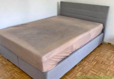 Boxspringbett 1,40 m x 2,00 m grau ohne Matratze in Munich