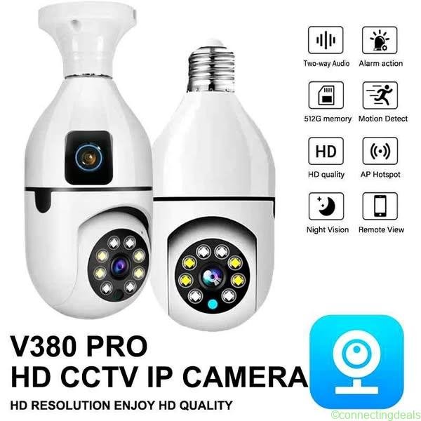CCTV V380 Pro IP Camera Bulb 1080P Wireless WiFi