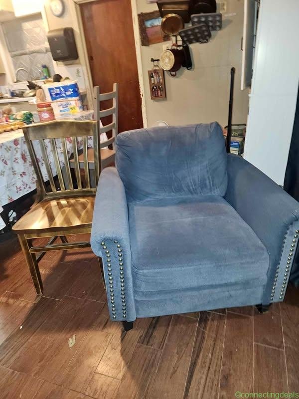 Chenille Nailhead Trim Armchair