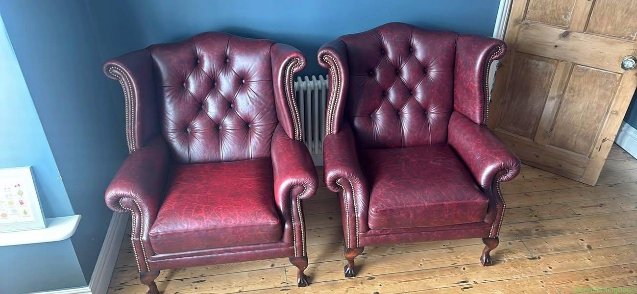 Chesterfield queen ann chair x2