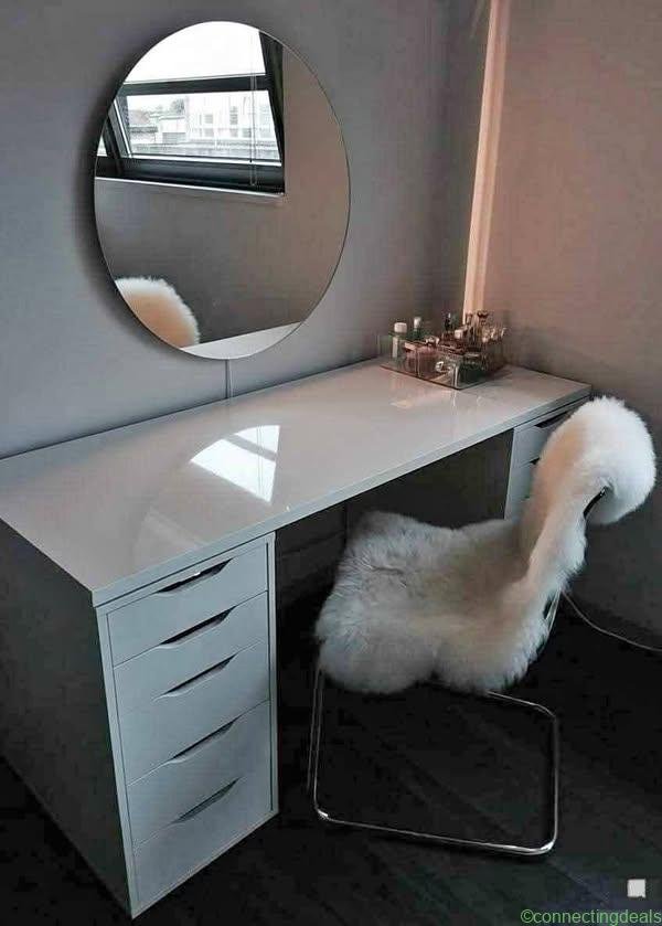 Coiffeuse avec miroir led Mdf18