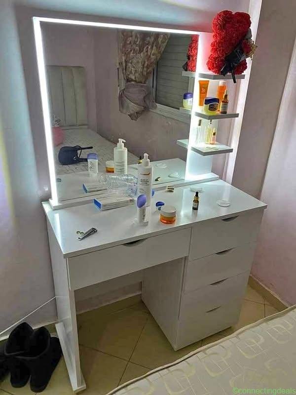 Coiffeuse hollywood avec miroir Mdf18