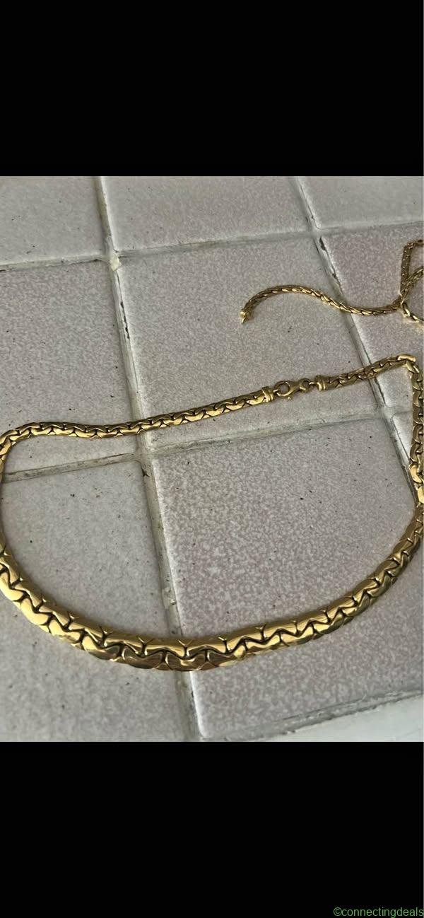 Collier maille haricot or 18k