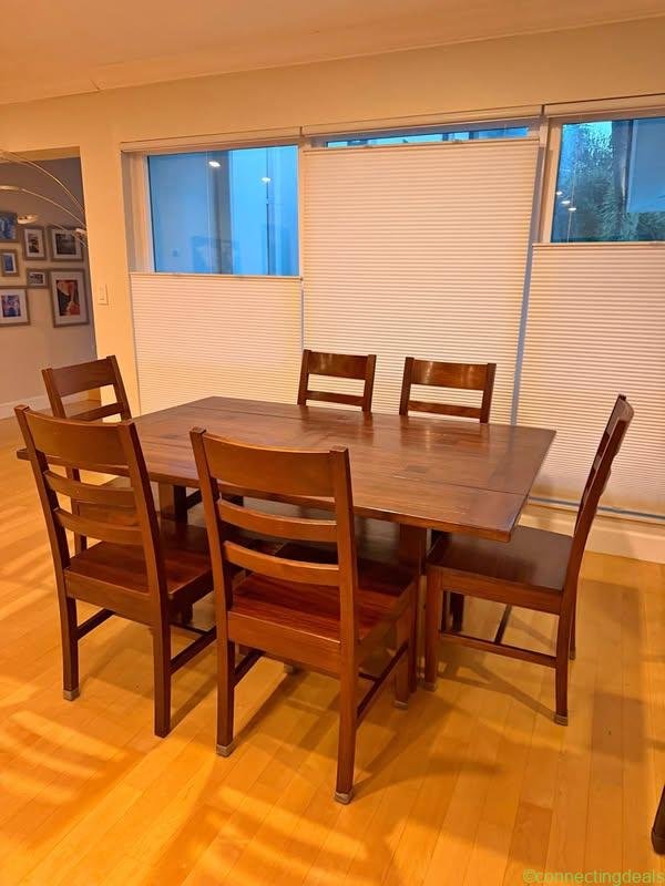 Crate & Barrel Wooden Drop-Leaf Dining Table with