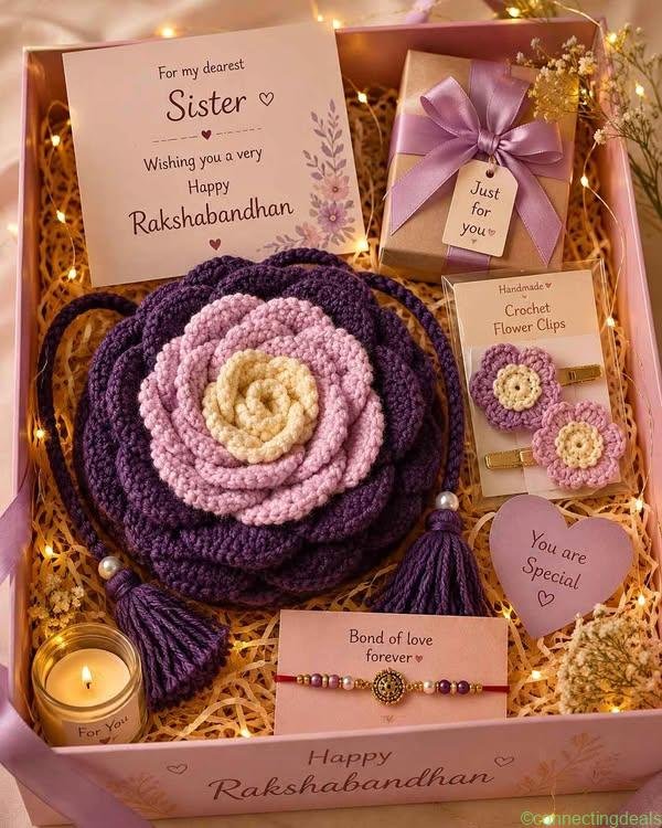 Crochet rakhi gift hemper Rakshabandhan gift