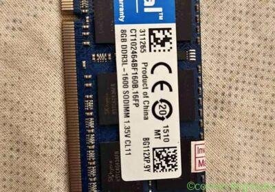 Crucial 8GB RAM Single DDR3/DDR3L 1600 MT in Tumkur