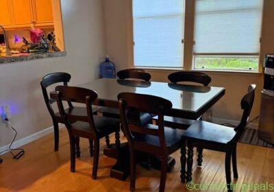 Dark cherry wood dining set in Sacramento