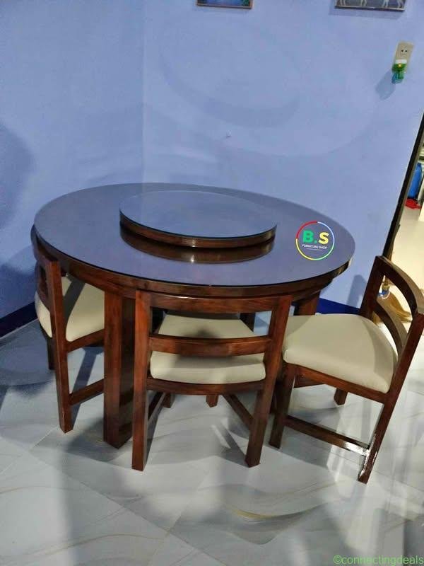 DINING SET 6SEATER SPACE SAVER ROUND TABLE WITH