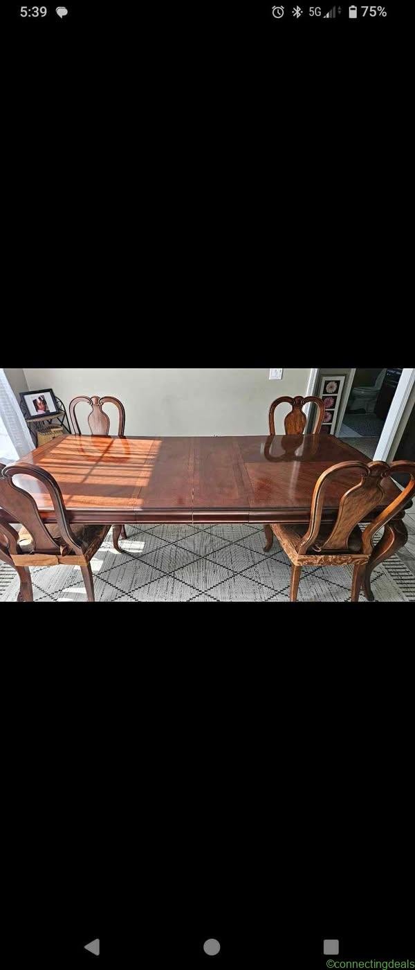Dining table and chairs