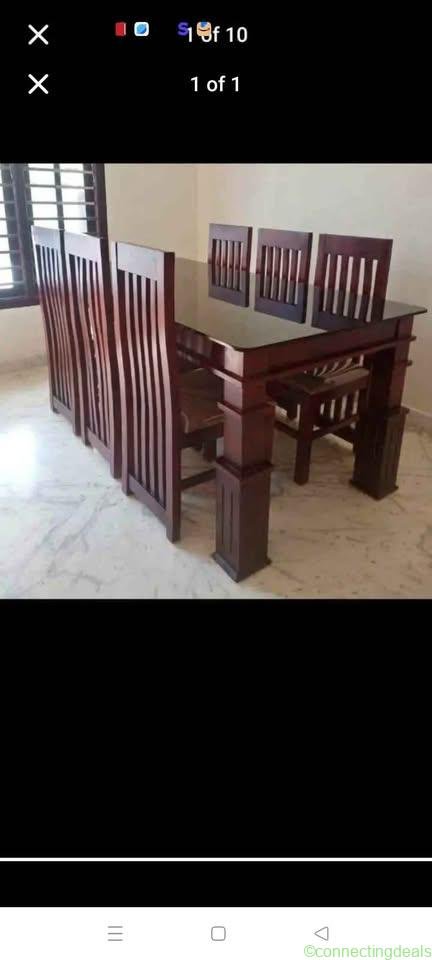 Dining table with six chairs